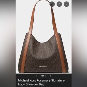 Michael Kors Dark Brown and Tan Shoulder Bag